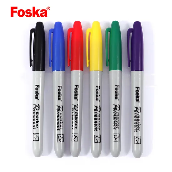 Foska 4 Colors Stationery Permanent Marker Pen Set with Card Packing